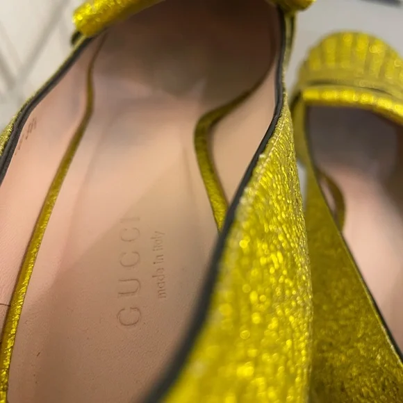 Gucci Loafer Gold Leather with Fringe size 8.5/ 38 1/2 - Picture 7 of 16